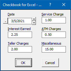 Balance Checkbook Form