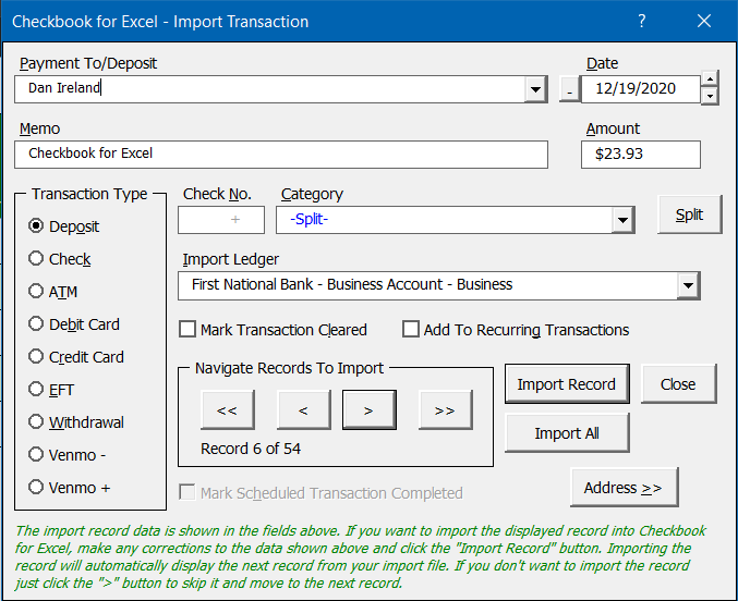 Import Quicken Form