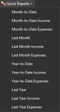 Quick Report Menu