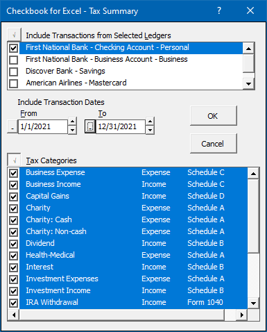 Tax Summary Form