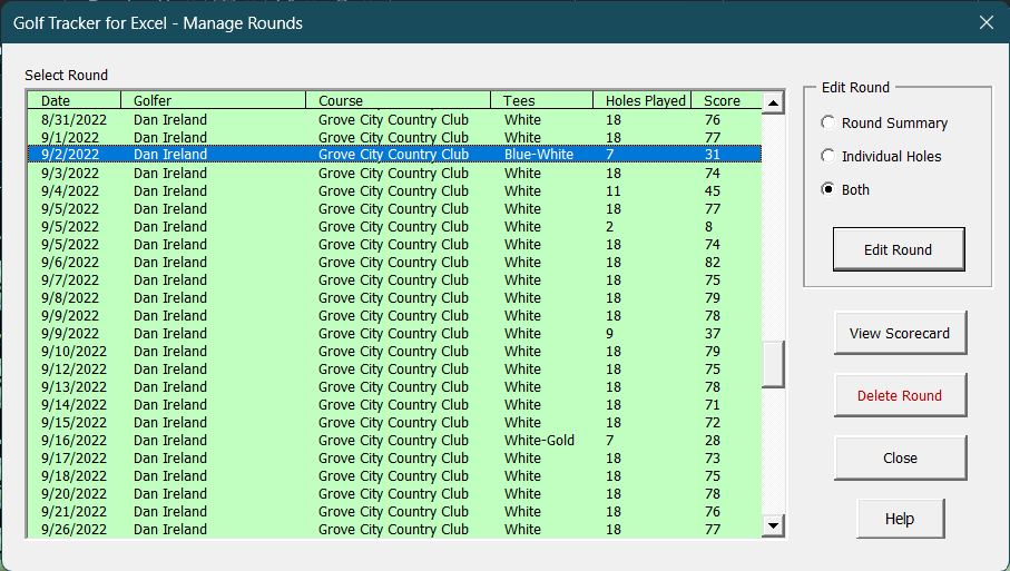 Manage Rounds