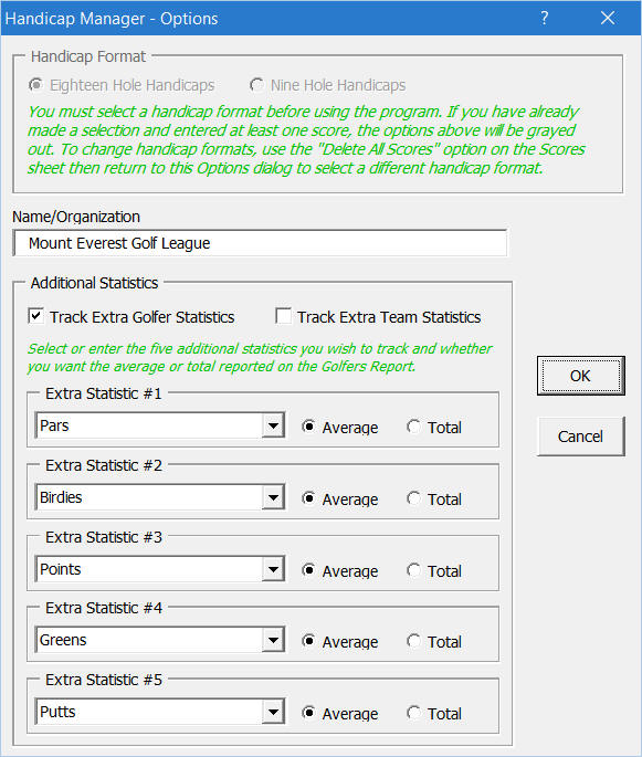 Program Options