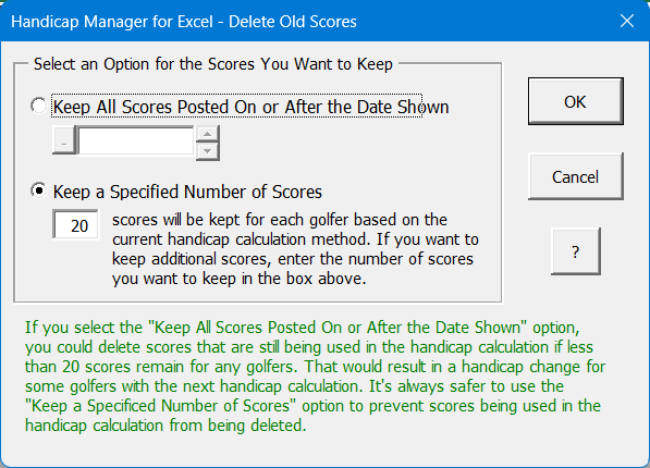 Delete Old Scores
