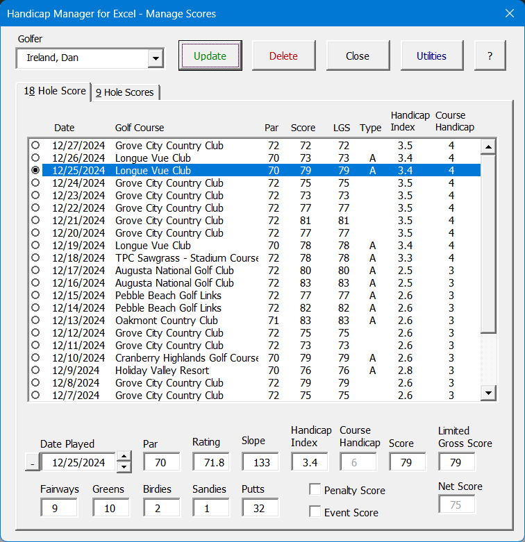 Manage Scores